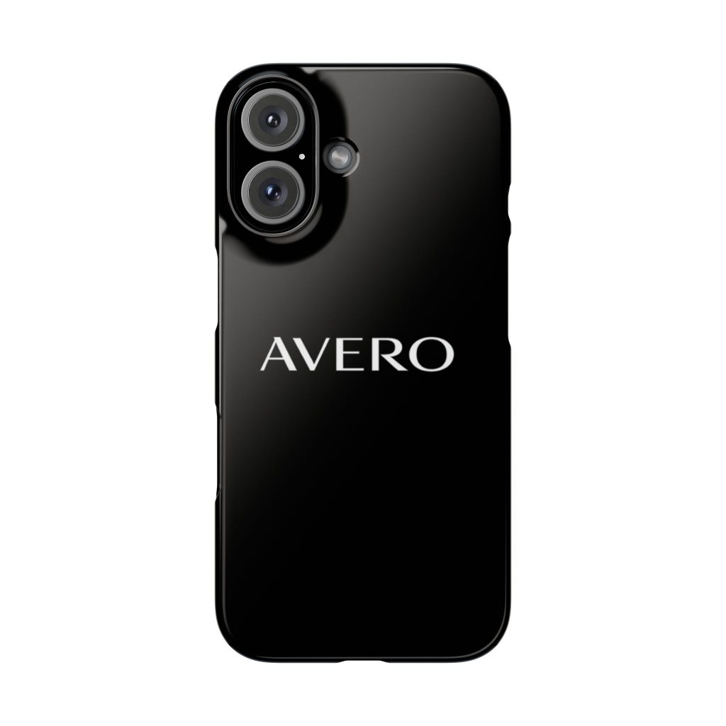 Avero Snap Phone Case — Minimal Black Protective Cover with Center Logo